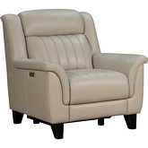 Kimball Power Recliner w/ Power Head Rest in Shoreline Cream Top Grain Leather